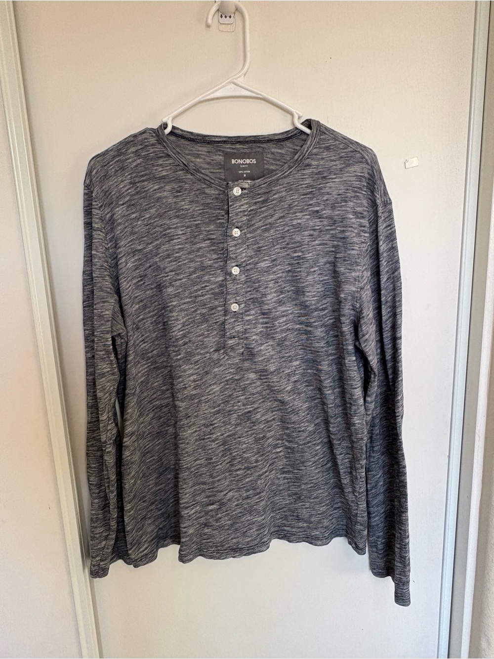 Bonobos Henley Standard Fit Long Sleeve Pullover Lightweight Shirt Size Medium